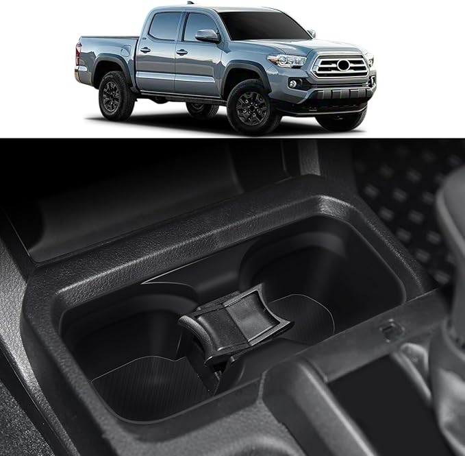 Front Central Control Water Cup Silicone Case for 2016-2023 Toyota Tacoma Center Console Cup Holder Protector Interior Modification Accessories (Front Water Cup Mat)