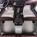 Custom Car Floor Mat Compatible with 97% Car Models Luxury Leather All Weather Waterproof Anti-Skid Full Coverage Car Mats (Gray)