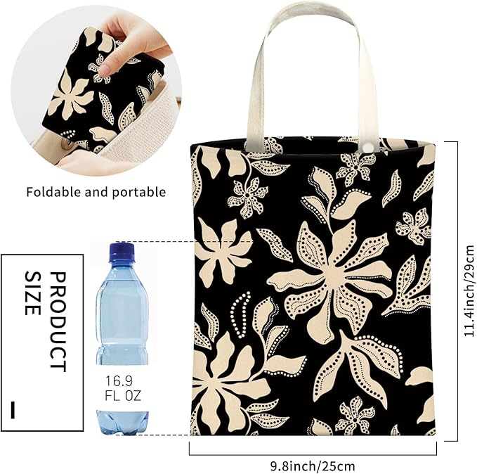 AXZOPDE Cute Car Trash Can, Hanging Canvas Car Back Seat Organizer and Storage Bag, Funny Car Trash Bag for Travelling, Outdoor Cute Black White Daisy
