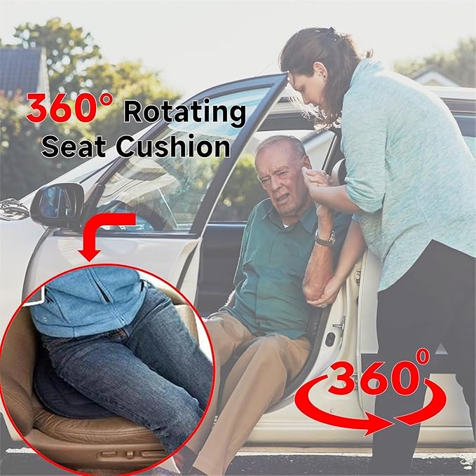 360 Rotating Seat Cushion, 2025 New Seat Cushion for Car Swivel Seat Cushion for Elderly, Portable Rotating Car Seat Pad, Pregnancy Rotating Car Seat Cushion for Office Car Home