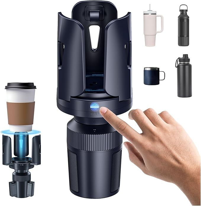 Intelligent Car Cup Holder Expander, Automatic Adjustable, Fits 2.76-4.82in for Coffee Mugs & Large Water Bottles & Travel Tumbler，Auto Cup Holder with Adjustable Insert Accessories