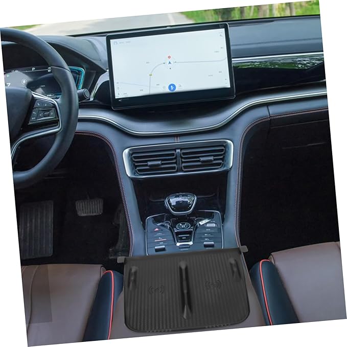 Zerodeko Center Console -Skid Charger Mat for Model Silicone Pad for Secure Phone Charging Easy Installation Upgrade Version