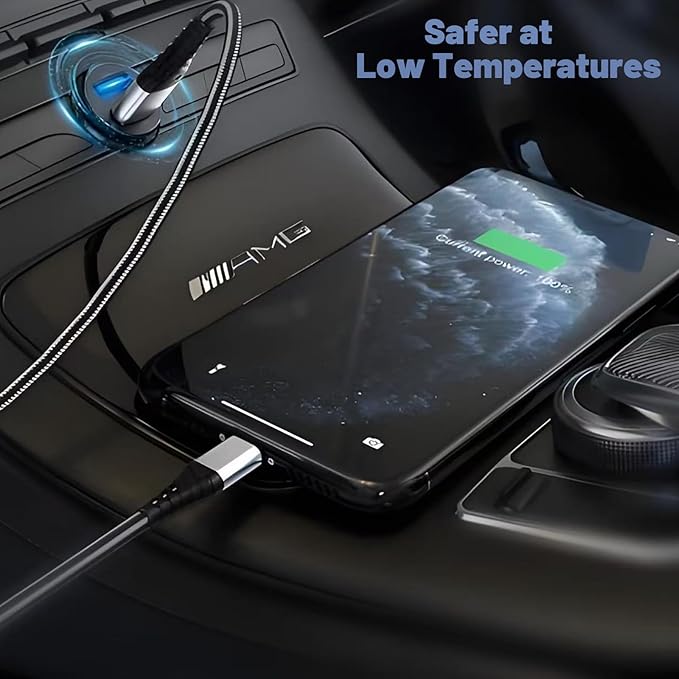 USB Car Charger Adapter Fast Charging PD45W+QC3.0 Dual Port Cigarette Lighter Charger for iPhone 16/15/14/13/12/11/Pro Max, iPad, Samsung Galaxy S25 S24/S23/S22/S21, Pixel, Android - Purple