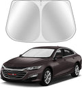 Toluoma Custom Fit Windshield Sun Shade for Malibu 2016-2025 - Full Coverage, 210T Reflective Fabric, Double-Layer Design - Blocks 99% UV Rays, Keeps Car Cool, Easy to Install and Store