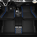 All-Weather car Floor MATS-Suitable for 99% of car Models,Leather car mat, offering Personalized Embroidery and Multiple Color Options,Provide Protection for car Rug (2+1blue)