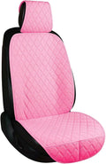 ENOGE Linen Car Seat Covers Front Seat Covers Breathable Cloth Fabric Car Seat Protector Universal Fit Most Automotive, Van, SUV, Trucks(Pink, 1 Front Set)