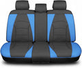 FH Group Car Seat Cover for Back Seat Blue Black Faux Leather - Universal Fit, Rear Seat Covers for Cars with Rear Split Bench, Car Seat Cushions, Car Interior Accessories for SUV, Sedan, Van
