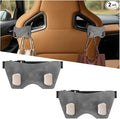 Car Headrest Hook, 2PCS Suede Vehicle Back Seat Storage Hanger with Double Metal Hook, Automotive Seatback Organizer for Purse Handbag Coat, Compatible with Most Sport Seat (Grey)