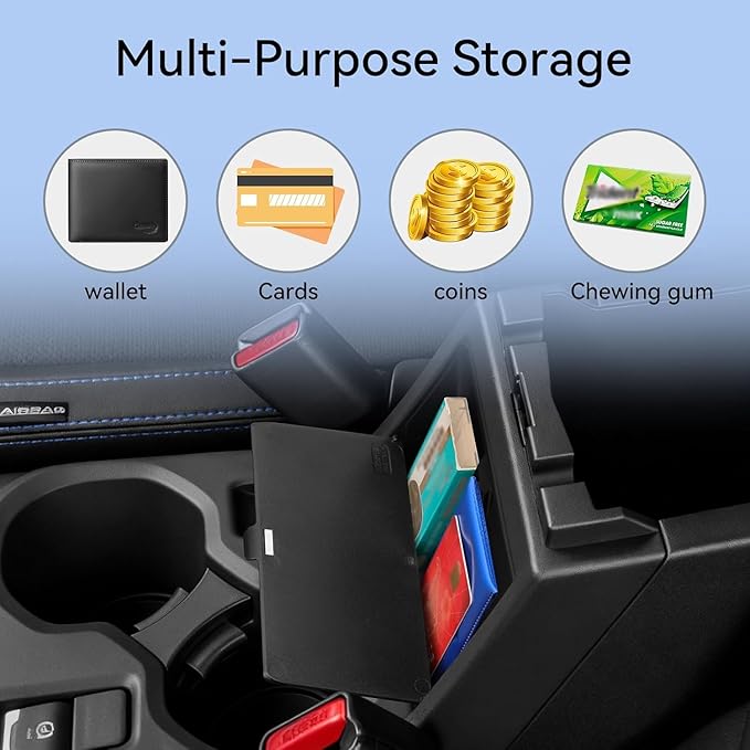 smabee Center Console Hidden Storage Box for Subaru Forester 2025 2026 Central Control Hidden Box ABS Storage Tray Interior Car Accessories Black