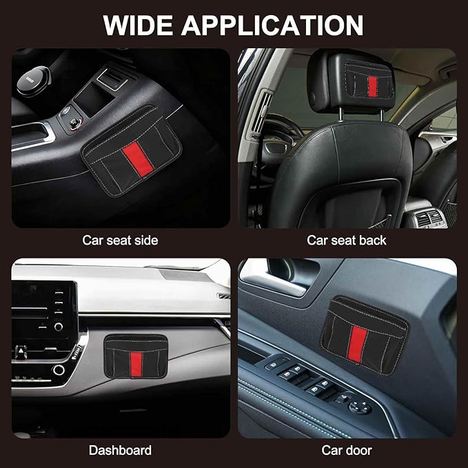 HARFINGTON Car Seat Side Pocket Organizer PU Leather Auto Door Console Storage Bag Car Seat Gap Filler Multifunctional Car Pocket Pouch for Keys Coins Phone Sunglasses, Brown