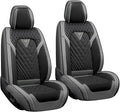 LPDK Fit for Kia Sportage Car Seat Covers Front Set 2pcs with Waterproof Leather,Lumbar Muscle Pain Healing Function,Airbag Compatible Automotive Breathable Seat Protectors(Ash Black)
