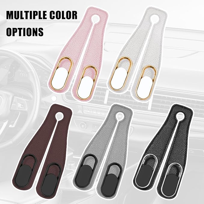Car Seat Headrest Double Hook, 2PCS Multifunctional Soft Leather Vehicle Purses & Bags Holder, Hidden Design Automotive Interior Storage Hanger, Universal for SUV, Truck, RV (Beige)