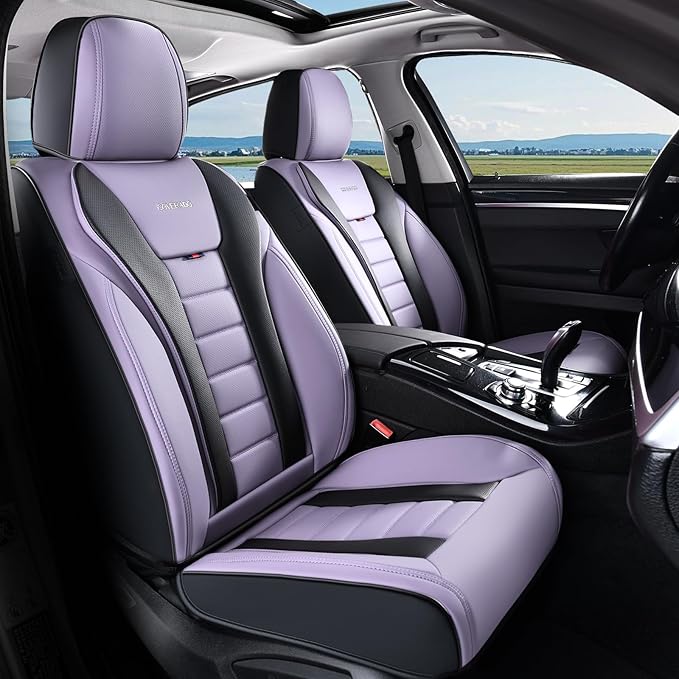Coverado Car Seat Covers, Front Covers for Cars, Car Seat Cover Front Seats, Automotive Seat Cover, Waterproof, Leather Car Seat Cushion, Universal Interior Covers Seat Protectors for Most Cars