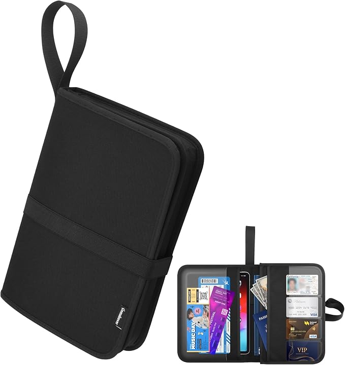 Portable Car Glove Box Document Holder, Owner Manual Case Pouch, Glove Box Organizer for Vehicle Storage Wallet for Registration & Insurance Card, for Car, SUV, Truck – Black