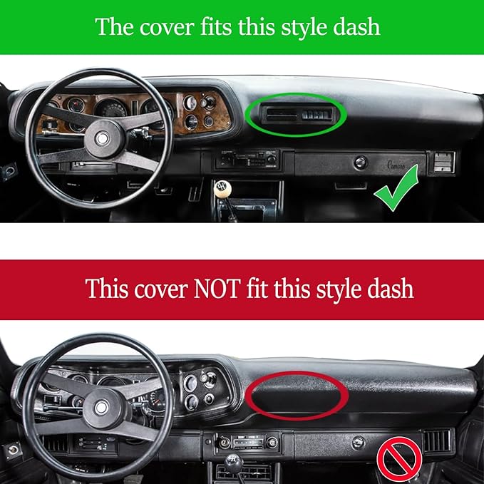 Dash Cover Mat Custom Fit for Chevy Chevrolet Camaro with AC, Dashboard Cover Pad Carpet Protector F262A (Black)