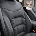 Skin-Friendly & Dirt-Repellent Leather Seat Cushions, 2026 Car Seat Cushion for Driving, 1.57" Thick Comfort Seat Protector, Universal Non-Slip Memory Foam Pad for Car (Black, Backrest Cushion)