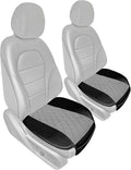 FH Group Faux Leather Front Set Car Seat Cushion Pads with Front Pocket – Universal Fit for Cars Trucks & SUVs (Gray)
