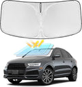 for Audi Q3 2019-2025 2026 Windshield Sun Shade - 4 Layers Car Sunshades for Front Windows Shade Cover Custom Fit Q3 Sun Visor 240T Retractable Shade Blocks UV Rays Car Accessories