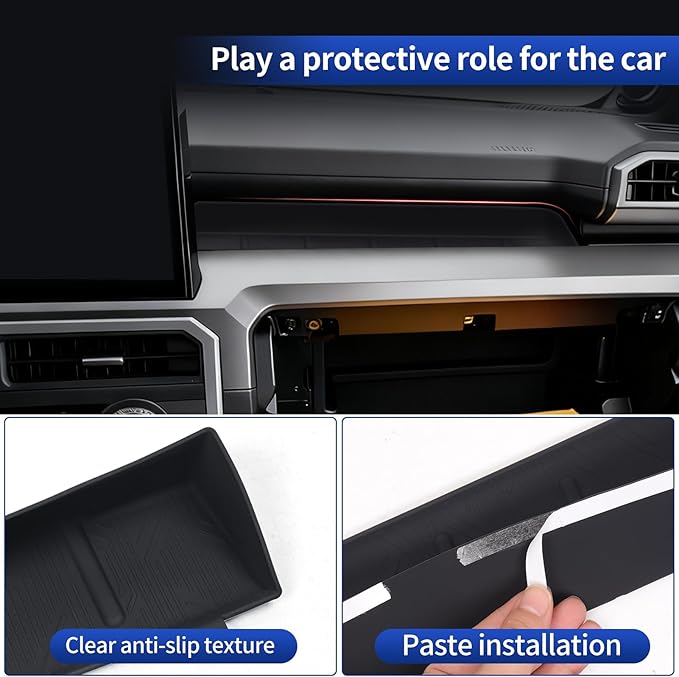 Co-Pilot Silicone Storage Box for 2024 2025 2026 Toyota 4Runner & Tacoma Dashboard Tray Dashboard Organizer Interior Modification Accessories (Dashboard Tray Silica Gel Pad)