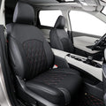 coverdream Full Set Custom Fit Rogue Car Seat Covers for Nissan Rogue Hybrid,Sport 2020 2021 2022,Full Coverage Leather Seat Protector(Black/Red)