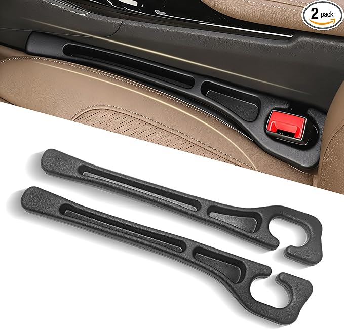 2-Pack Car Seat Gap Filler, No-Drop Seat Side Gap Seam Filler Organizer with Phone Holder, Universal Fit to Fill The Gap Between Seat and Console for Car, SUV, Truck&Sedan