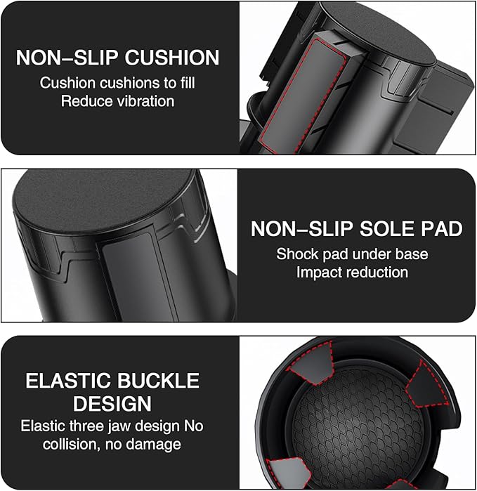 Pack-1 Car Conversion Cup Holder, Within 4.13" Drink Stand from Small to Large Cups Mouth, Rotatable Adjustable Base with Anti-Slip Pad, Universal Plug-and-Play Cup Holder for Cars (Black)
