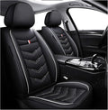 MVRVMV 2 Car Seat Covers for Ford F-250 2010-2026, Wear-Resistant & Anti-Slip Leather Seat Protectors (2 Seat Standard, Black-White)