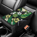 CLOHOMIN Green Polynesia Auto Armrest Cover Pad Hibiscus Car Armrest Seat Box Cover Fashion Center Console Cover for Car Truck Van Sedan Accessories