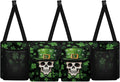 CLOHOMIN St. Patrick's Day Car Trunk Organizer Skull Car Storage Bags Green Leaf Car Trunk Tool Organizer Collapsible Cargo Bag with 4 Pockets Car Decorative Accessories, Easy to Install