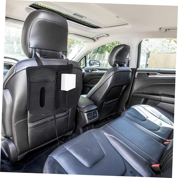 VOSAREA 2Pcs Backseat Car Organizers Durable Felt Storage Bags for Car Accessories Scratch Resistant Hanging Design for Organizing Snacks Umbrella