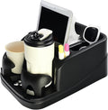 Keyiduid Car Console Organizer, Car Seat Organizer with 2 Adjustable Cup Holders, Center Console for Cars, Trucks, Minivans, SUVs, Vehicle Organizer, 3 Large Storage Compartment (Black)