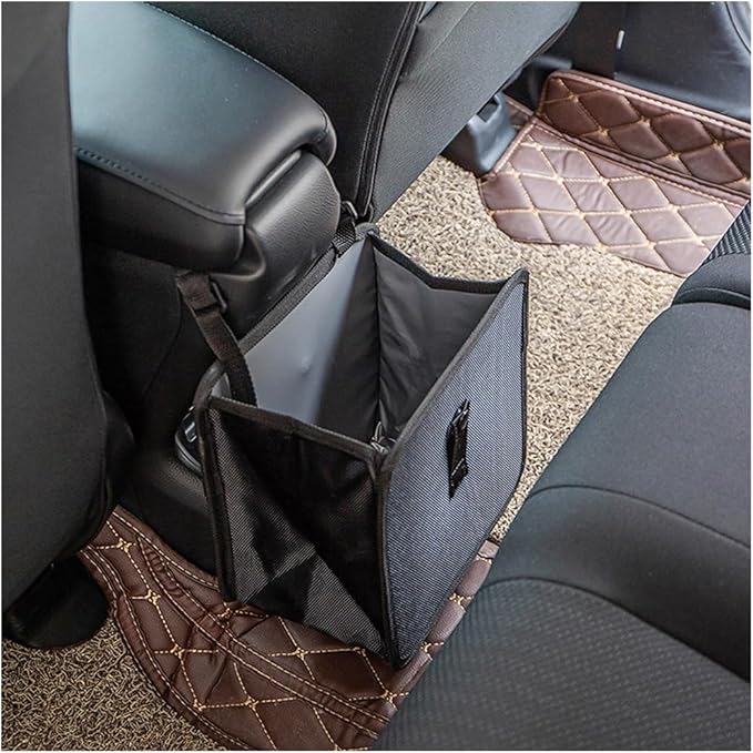 Foldable Car Trash Bin, Oxford Cloth Hanging Garbage Bag Organizer, 1.85 Gallon Capacity, Leak-Proof Waterproof Auto Storage Container, Interior Accessories