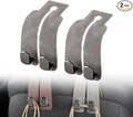 Velocury Car Seat Hooks for Purses and Bags, Foldable Headrest Hooks for Car, Faux Suede Back Seat Organizer for Groceries, Handbags and Accessories (Gray, Pack of 2)
