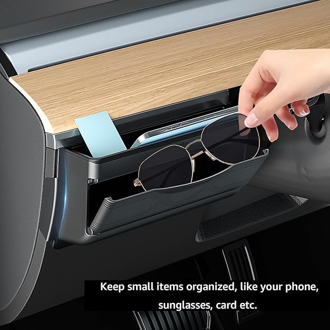 Topfit Dashboard Organizer for Tesla Model Y Model 3 Multifunctional Storage Box Sunglasses Phone Holder Glove Box Organized Accessories for Tesla Model Y/3 2017-2024