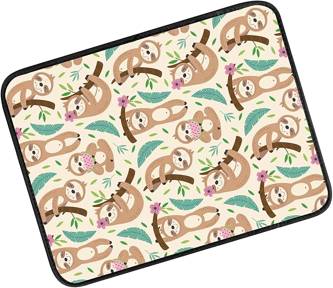 Car Center Console Cover, Universal Soft Large Neoprene Auto Armrest Seat Box Cover, Funny Car Decor Accessories Fit for Most Cars, Vehicles, SUVs Cute Sloth