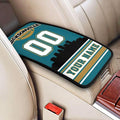 Custom Jacksonville Car Armrest Covers Personalized Football Style with Name Number Customized Auto Center Console Pad Car Handrail Box Cushion for Most Vehicle Decor Accessories, Fans Gift