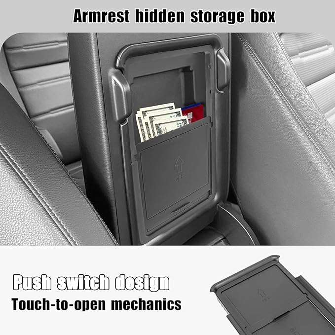 Neepiar 4PCS Center Console Organizer Compatible with 2023 2024 2025 2026 Honda CRV EX-L/Sport-L Hybrid Dashboard Tray and Armrest Storage Box Armrest Hidden Tray Interior Accessories