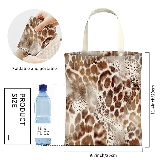 AXZOPDE Cute Car Trash Can, Hanging Canvas Car Back Seat Organizer and Storage Bag, Funny Car Trash Bag For Travelling, Outdoor Cute Brown Leopard Pattern