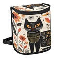 MNSRUU Car Trash Can with Lid, Black Cat Flowers Car Trash Bag Hanging Organizers and Storage for Front Back Seat, Leak-Proof Trash Bin