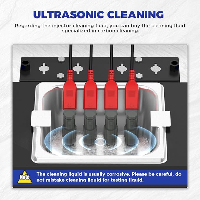 MR CARTOOL V309 GDI Fuel Injector Cleaner Tester Machine Diesel & Gasoline110V/220V 4-Cylinder Injector Cleaning Machine, Ultrasonic Test Clean Kit for Car Motorcycle EFI/FSI Injectors