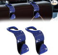 2 Pack Car Seat Headrest Hook, Bling Car Hooks Front Seat, Back Seat Organizer Hanger Storage Hook Car Purse Hook for Bags, Clothes, Coats, Grocery Bags (Blue)