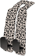 NUGGHU Car Seat Headrest Hook, Universal Leather Cute Hanger Holder Hook, Storage Organizer Interior Accessories for Purse Bags Handbag Luxury Grey Leopard