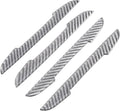 4Pcs Universal Real Carbon Fiber with 2mm Twill Woven Texture Door Edge Guard Paint Scratch Bumper Protector Anti Door Slam Silver Protective Pad Sticker Film for SUV Truck