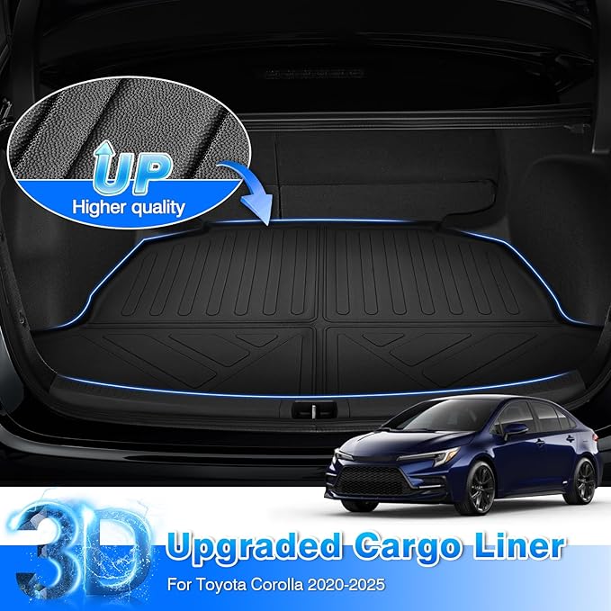 Cartist Floor Mats and Cargo Liner Fit for Toyota Corolla Sedan 2020-2025 (Not for Hatchback and Cross) All Weather Floor Mat Corolla Accessories Heavy Duty Carpet Protection