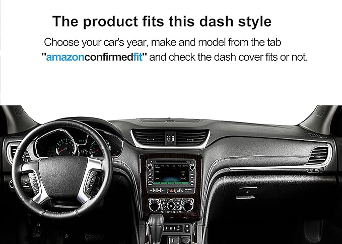 Dash Cover Mat Custom Fit for Chevrolet Chevy Traverse Without Head Up Display Dashboard Pad Cap Carpet Protector K279 (Dark Gray)