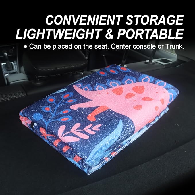 nbnhxnff Sweat Towel Car Seat Cover Protector Rear Seats for Gym Workout, Running, Swimming, Beach and Hiking, Waterproof Universal Seat Cover for Car, Trucks, Van & SUV (Dinosaur, 1pcs Rear Seat)