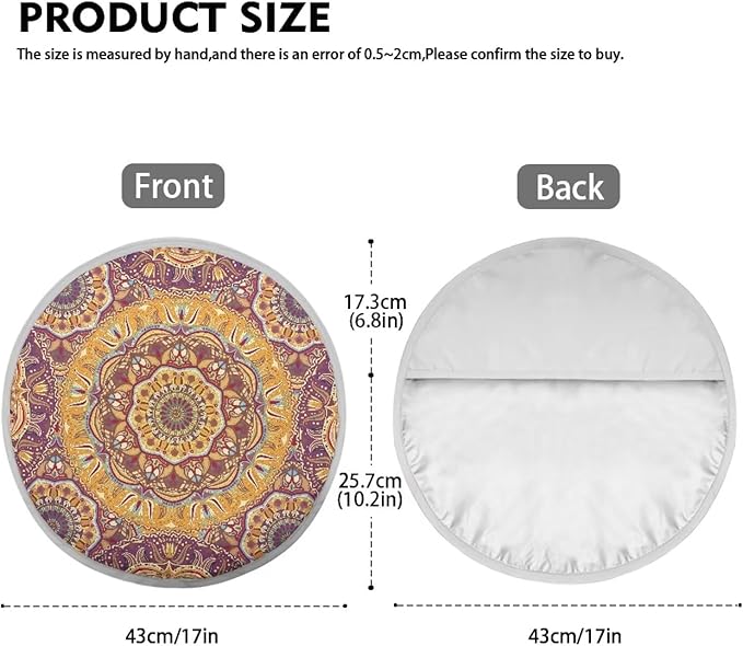 Boho Mandala Flower Pattern Steering Wheel Sun Shade for Women Heat Resistant Steering Wheel Sun Cover Steering Wheel Sunblock Cover Vehicle Accessories for SUV Car Truck Van