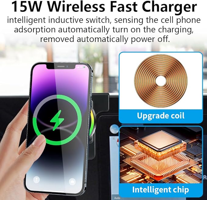 Car Magnetic Phone Mount for Hyundai Palisade 2020 2021 2022 2023 2024 2025 Auto Interior Accessories Best Cellphone Holder Fast 15W Wireless Charger Cell Phones Charging Screen Stand Accessory