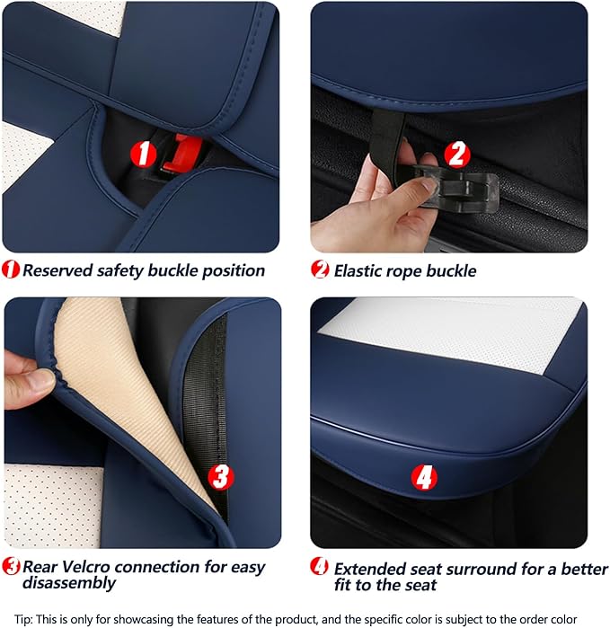 Car Seat Covers Full Set 3D Foam Back Support, 2 Front Seats Universal Fit for Most Trucks,Sedan and SUVs, Waterproof Leather Super Breathable, Storage Bags, All Season, Black + Coffee