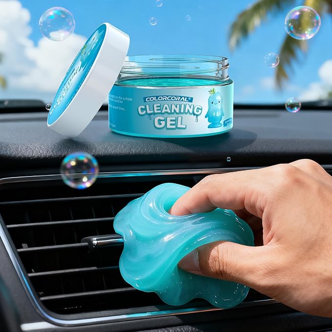 COLORCORAL Car Cleaning Gel (Lavender Scent,Blue),Reusable Dust Cleaning Gel for Car Interior Cleaning Kit, Auto Vent Cleaner，Keyboard Cleaner Gel for Cleaning Dust and Debris from Corners, Crevices